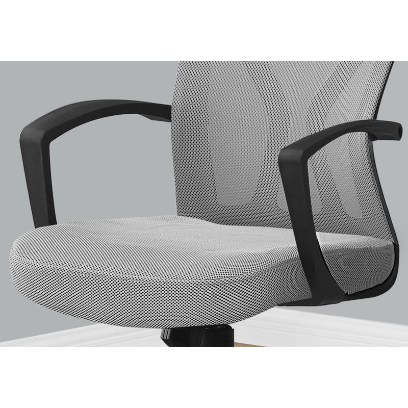 Office Chair/ Adjustable Height/ Swivel/ Ergonomic/ Armrests/ Computer Desk/ Work/ Metal/ Fabric/ Grey/ Black/ Contemporary/ Modern