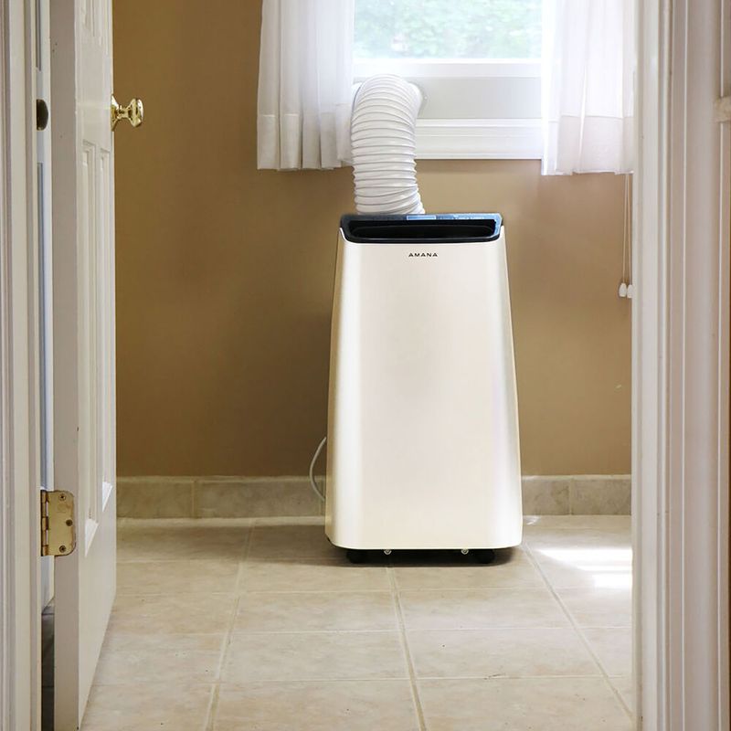 Amana - Portable Air Conditioner with Remote Control in White/Black for Rooms up to 350-Sq. Ft.