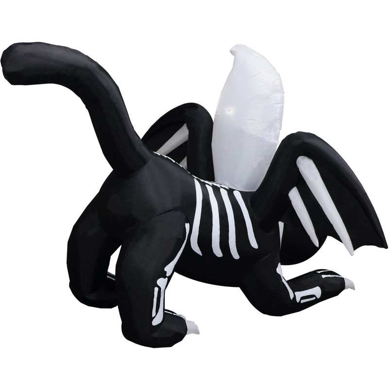 5-Ft. Tall Pre-lit Inflatable Black Cat Bat with Red Eyes and Ghost