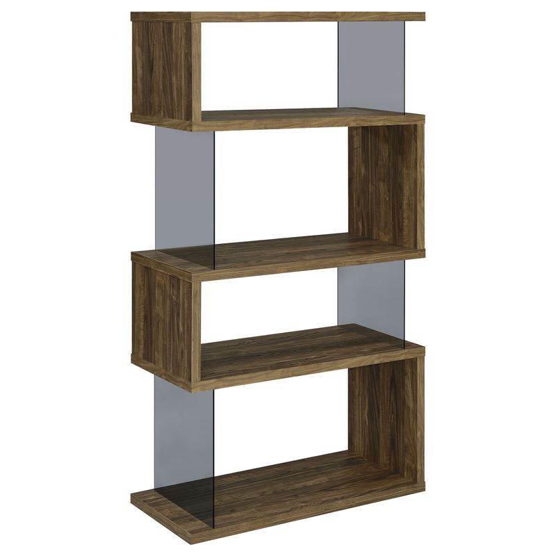 Emelle 4-shelf Bookcase with Glass Panels