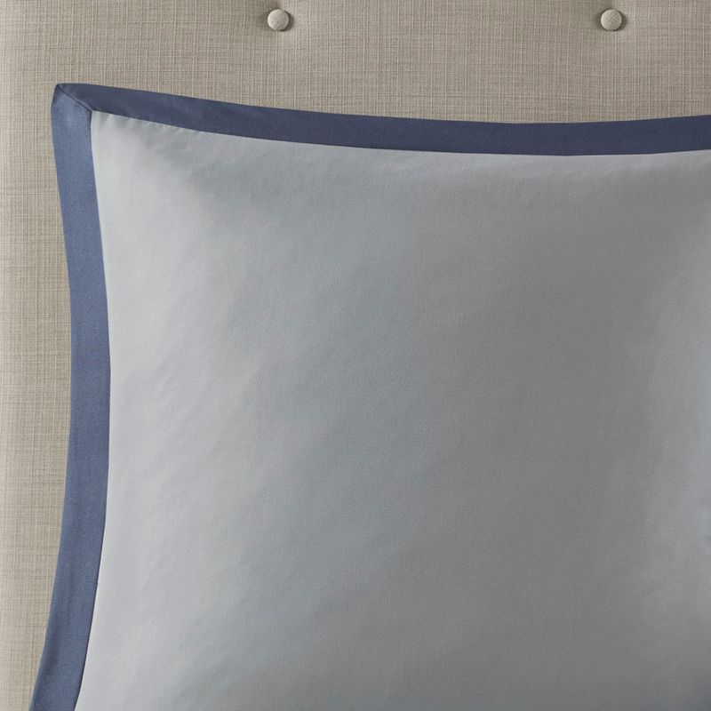 Navy Powell 8 Piece Embroidered Comforter Set Cal King