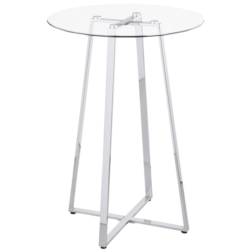 Zanella Glass Top Bar Table Chrome