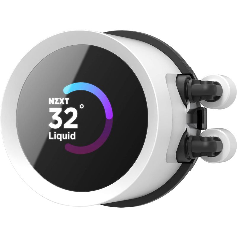 NZXT - Kraken RGB 360mm Radiator CPU Liquid Cooler (3 x 120mm Core Fans) with RGB Controller and 1.54" LCD Display - White