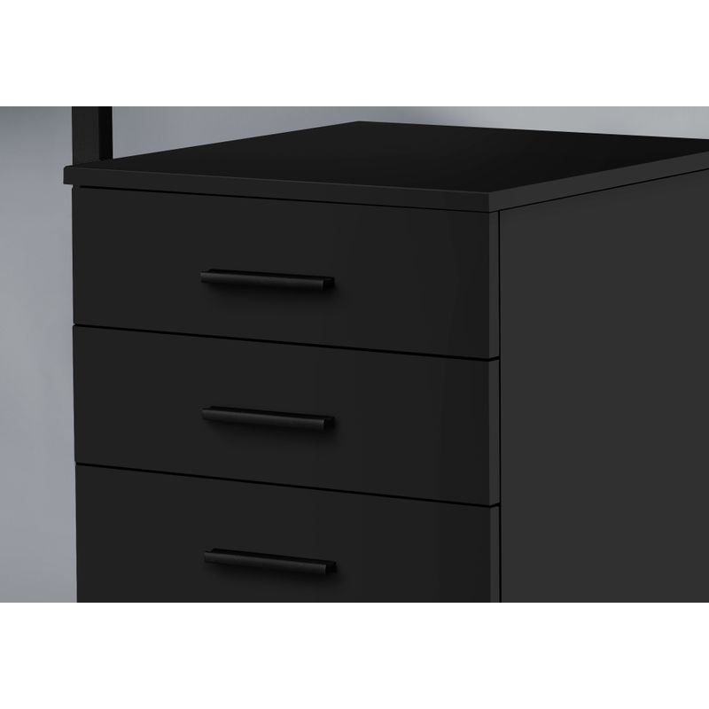 File Cabinet/ Rolling Mobile/ Storage Drawers/ Printer Stand/ Office/ Work/ Laminate/ Black/ Contemporary/ Modern