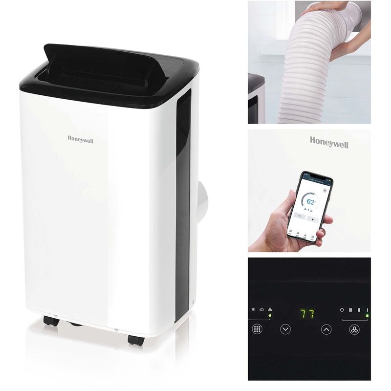 Honeywell - 8,000 BTU Smart Wi-Fi Portable Air Conditioner and Dehumidifier