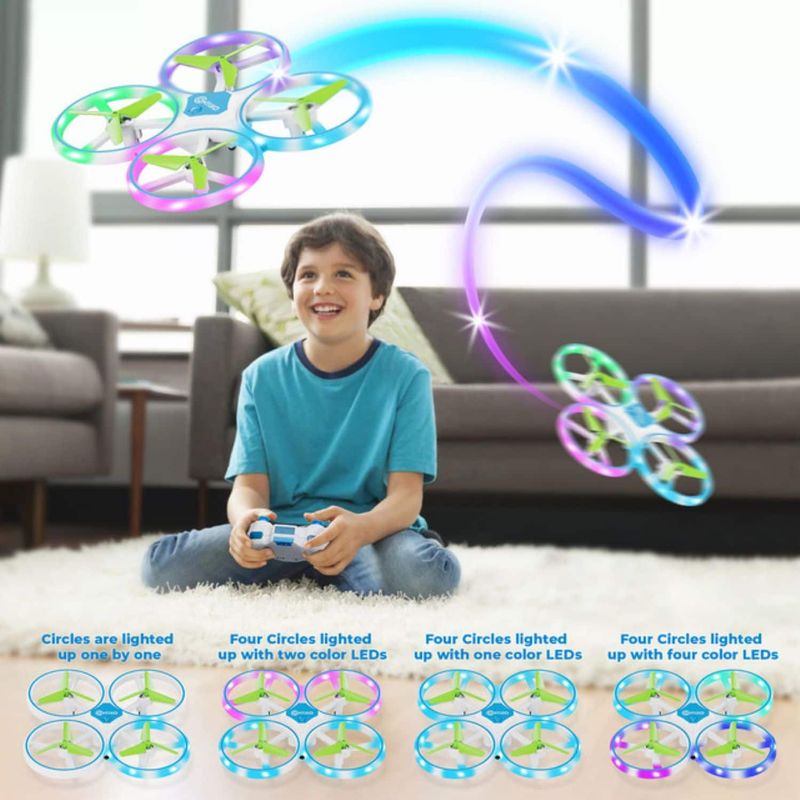 Contixo - Mini Light Up Drone with Remote Controller - Blue