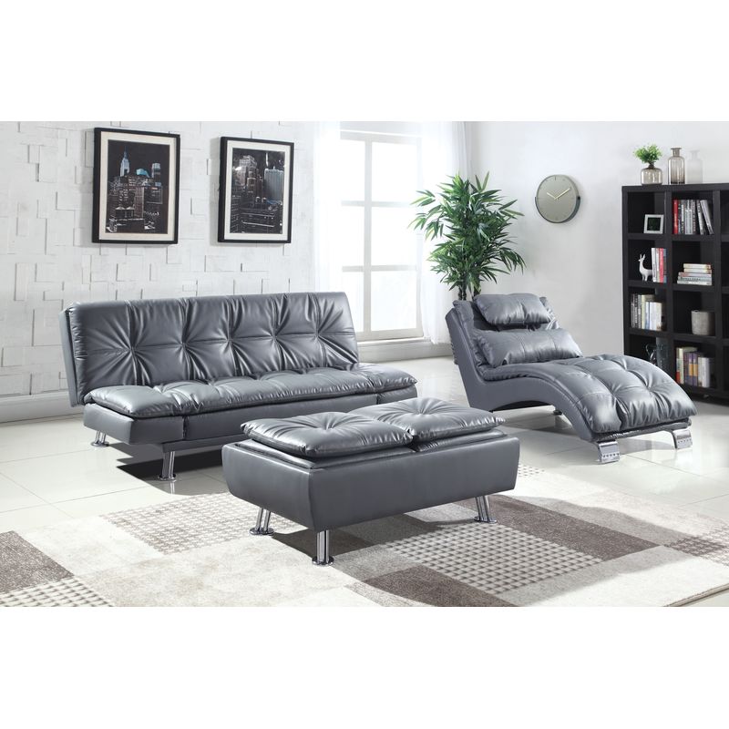 Dilleston Tufted Back Upholstered Sofa Bed Grey