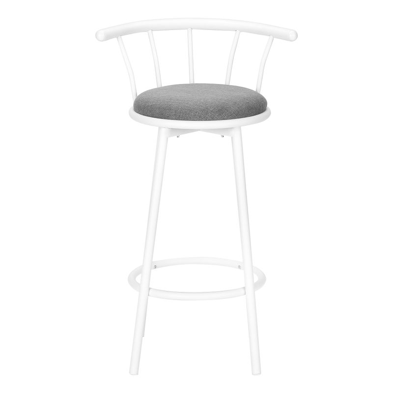 Barstool - 2Pcs / 36"H / Swivel / White Metal