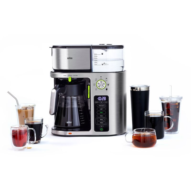 Braun - MultiServe 10-Cup SCA Certified Coffee Maker with Internal Water Spout and Glass Carafe in Stainless Steel