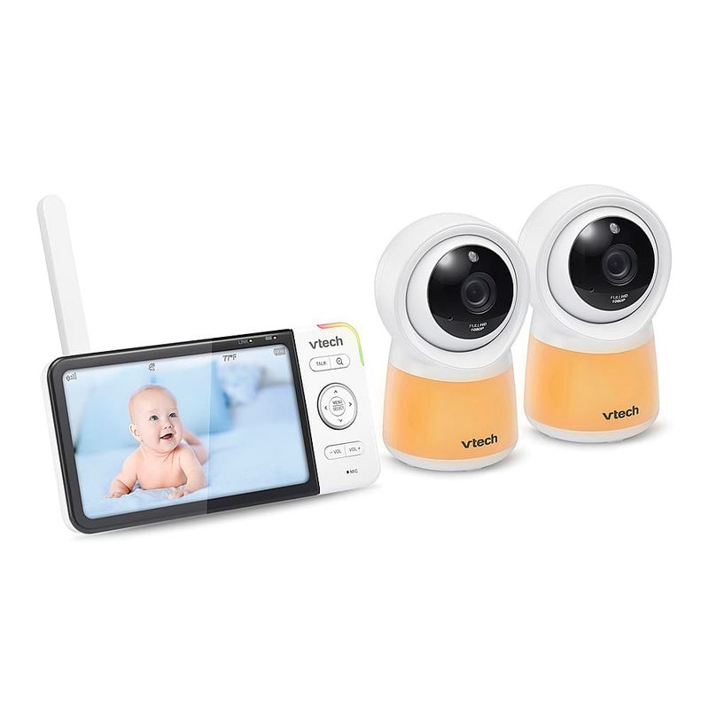 VTech - 2 Camera 5 Smart Wi-Fi 1080p Video Monitor - White