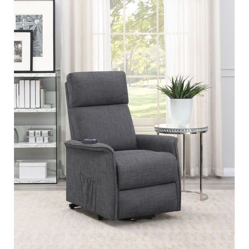 Herrera Power Lift Recliner with Wired Remote Charcoal