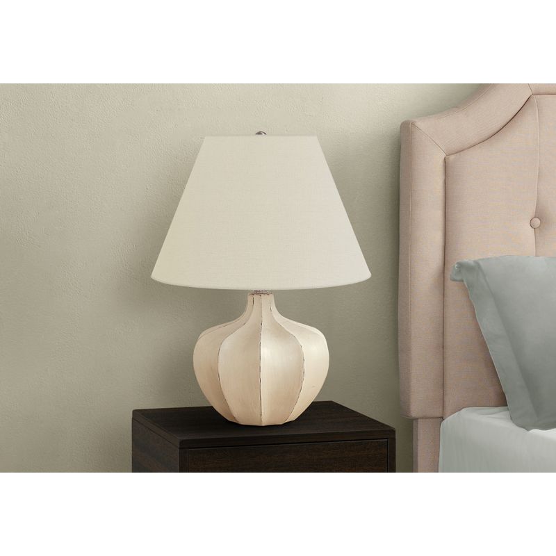 Lighting - 21"H Table Lamp Cream Resin / Ivory Shade