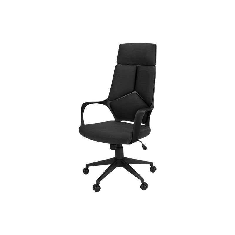 Office Chair/ Adjustable Height/ Swivel/ Ergonomic/ Armrests/ Computer Desk/ Work/ Metal/ Fabric/ Black/ Contemporary/ Modern