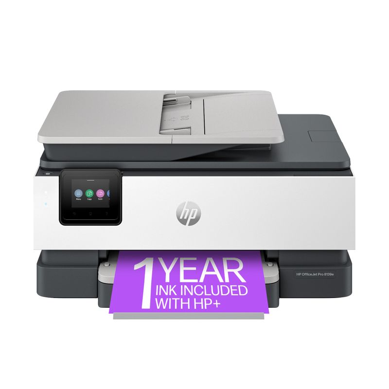 HP - OfficeJet Pro 8139e Wireless All-In-One Inkjet Printer with 12 months of Instant Ink Included with HP+ - White