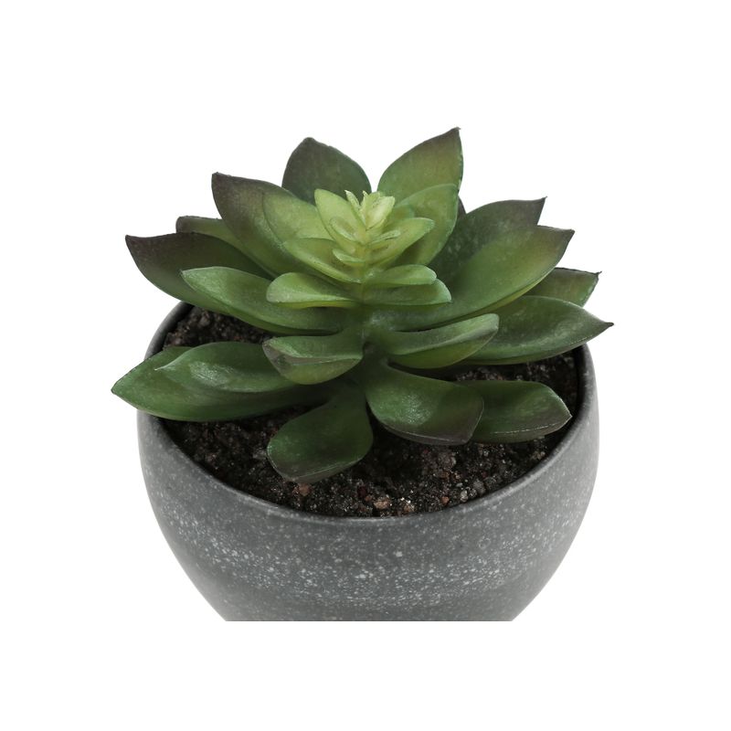 Artificial Plant - 3Pcs / 6"H Succulent In A 3" Grey Pot