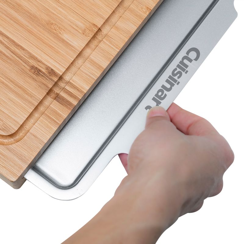 Cuisinart - Bamboo Cutting Board w/ Stainless Steel Tray