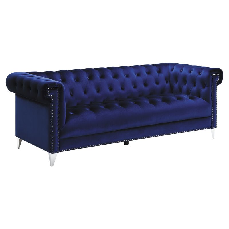 Bleker Tufted Tuxedo Arm Sofa Blue