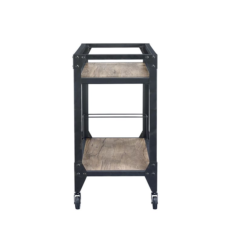 ACME Jorgensen Serving Cart, Rustic Oak & Charcoal