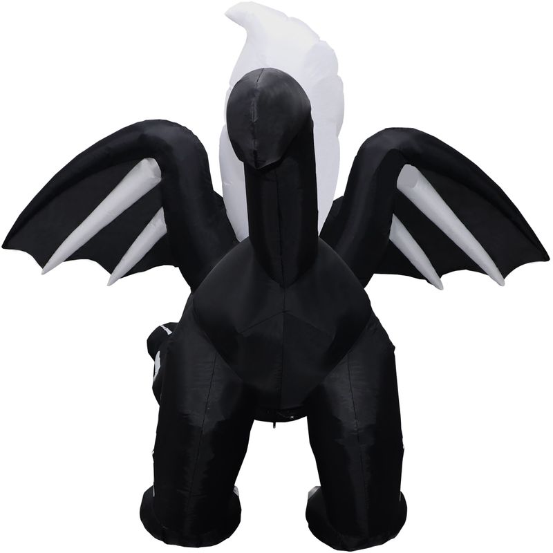 5-Ft. Tall Pre-lit Inflatable Black Cat Bat with Red Eyes and Ghost