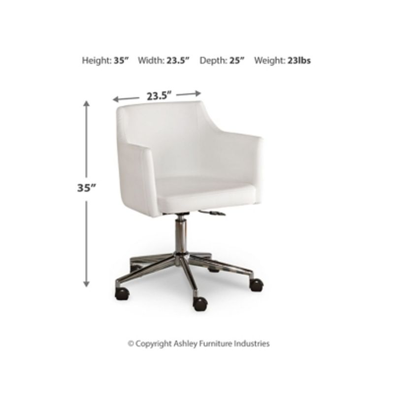 White Baraga Home Office Swivel Desk Chair