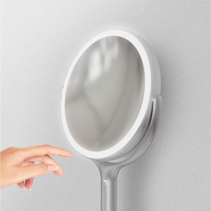 Sharper Image - SpaStudio Vanity 7-Inch LED Mirror - Silver