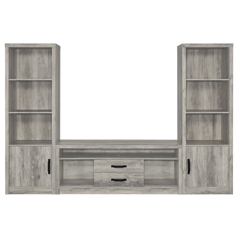 Burke 3-piece Entertainment Center Grey Driftwood