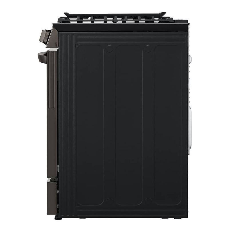 LG - 6.3 Cu. Ft. Smart Slide-In Gas True Convection Range with EasyClean and Air Fry - Black Stainless Steel