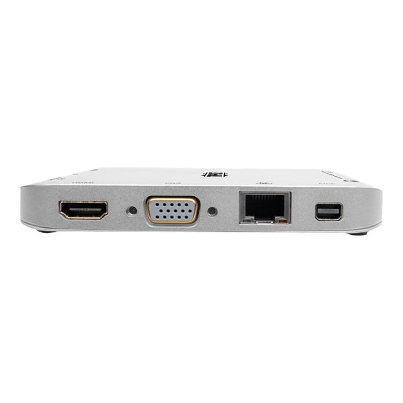 Eaton Tripp Lite Series USB C Laptop Docking Station w/ mDP HDMI VGA GbE 4K  30 Hz Thunderbolt 3 - USB-A PD Charging Silver USB Type-C - doc