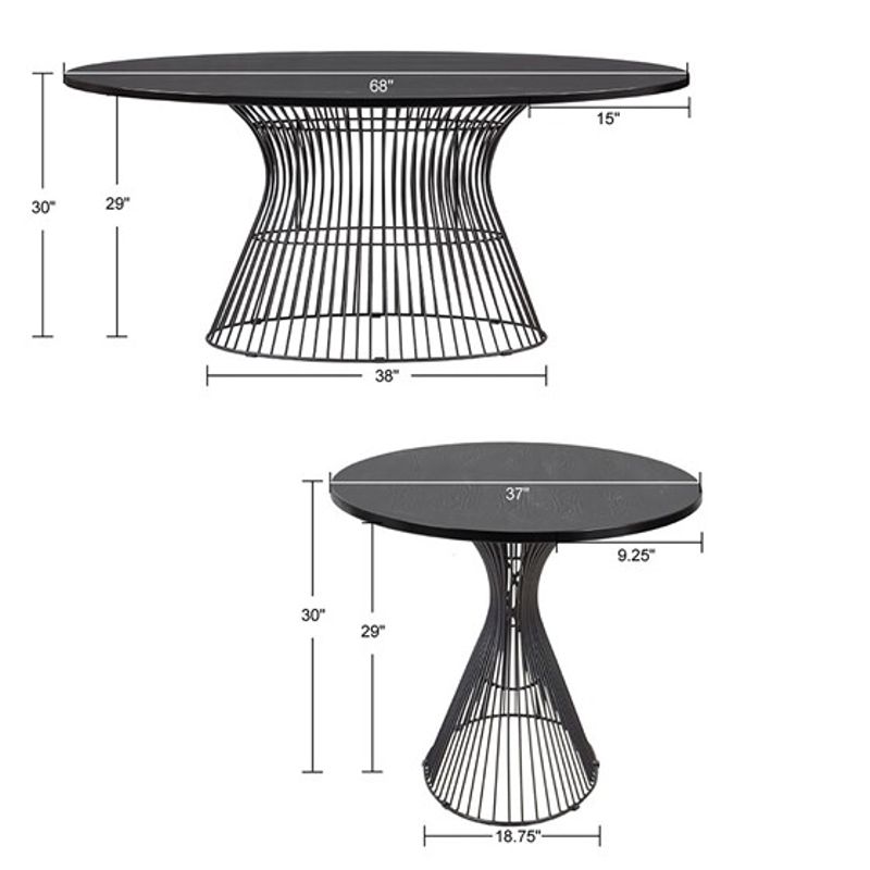 Black Mercer Oval Dining Table
