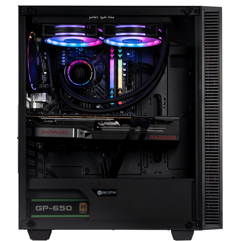 Periphio Firestorm Prebuilt VR Ready Gaming PC, AMD Ryzen 5 5600X (4.6GHz Turbo), Radeon RX 6800 XT (16GB), 1TB M.2 NVMe SSD, 16GB DDR4 RAM,