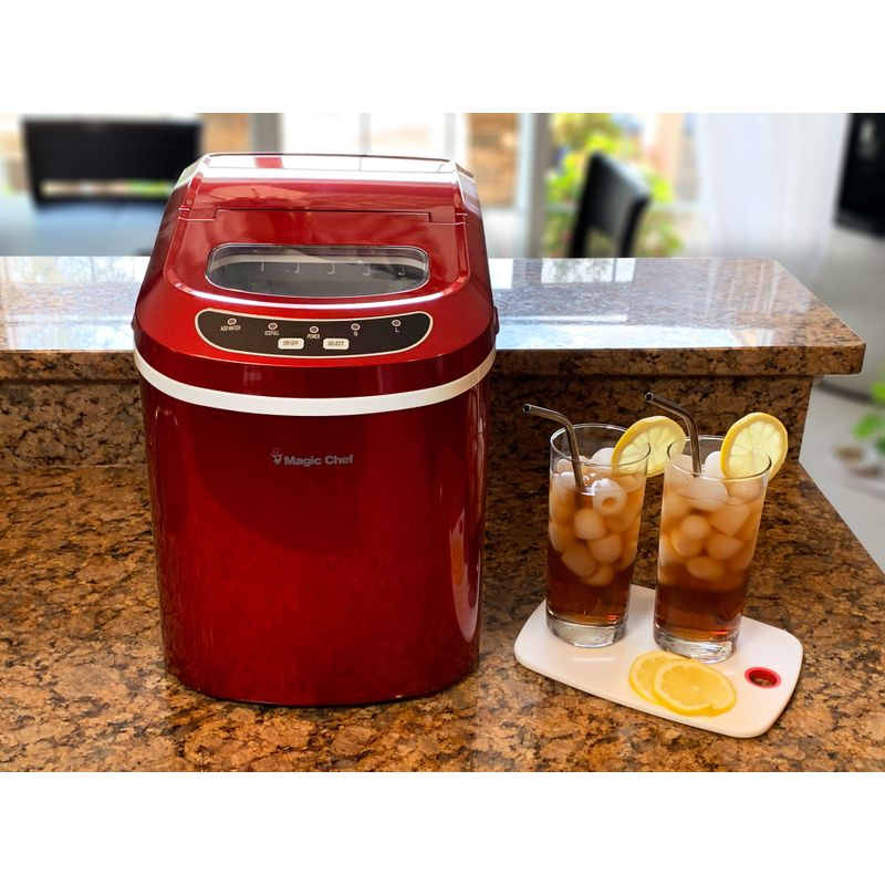 Magic Chef 27 lb. Red Countertop Ice Maker