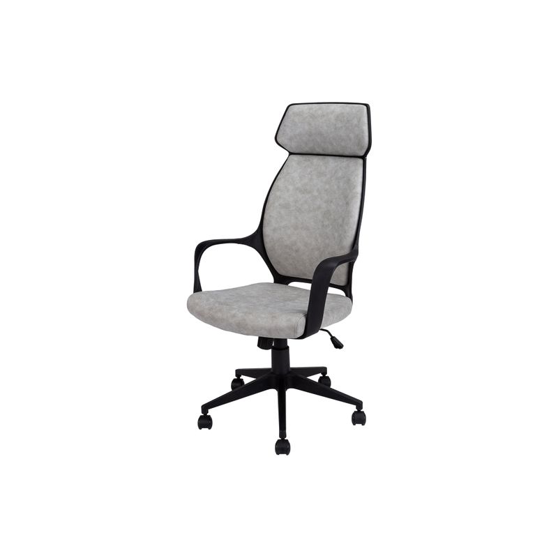 Office Chair/ Adjustable Height/ Swivel/ Ergonomic/ Armrests/ Computer Desk/ Work/ Metal/ Fabric/ Grey/ Black/ Contemporary/ Modern