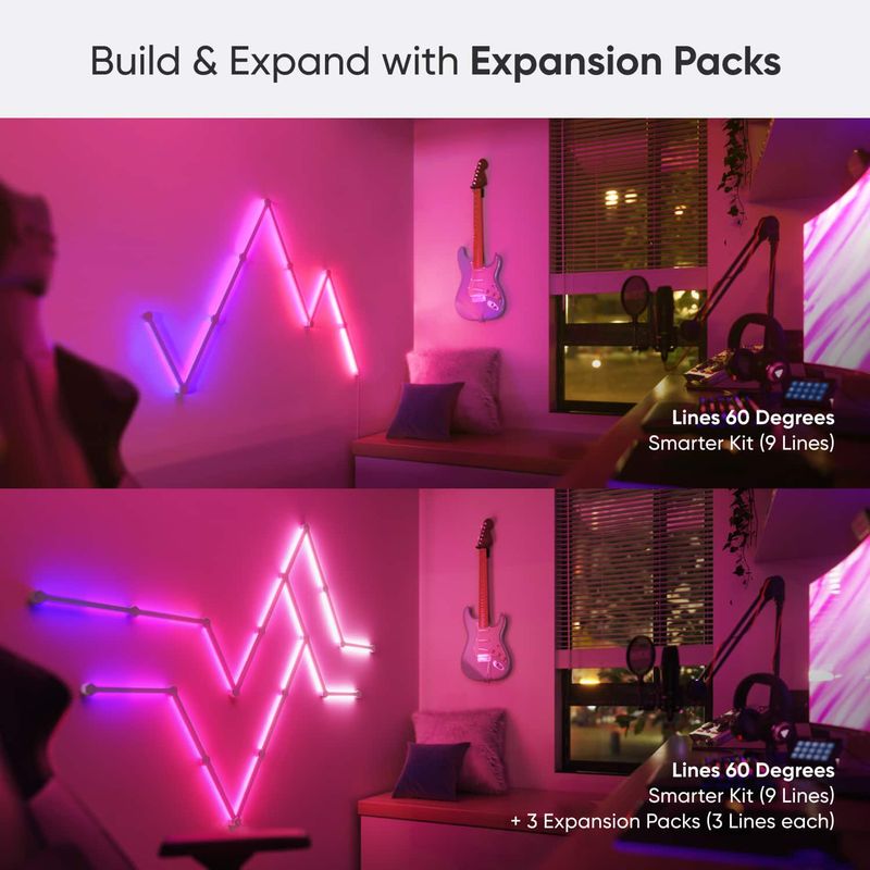 Nanoleaf - Lines 60 Degrees Smarter Kit (9 Light Lines) - Multicolor