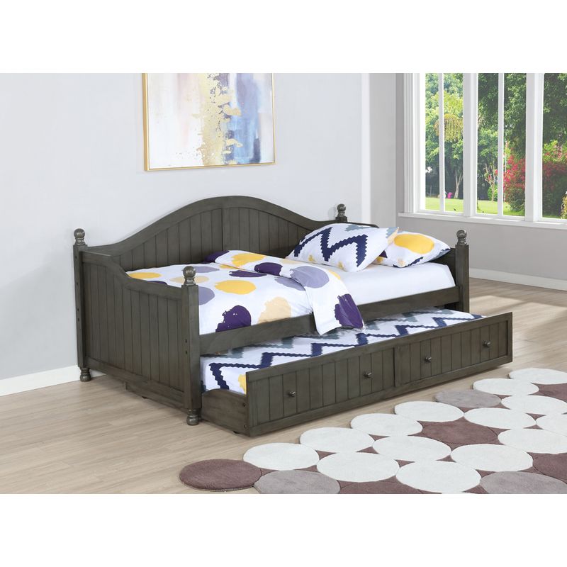 Julie Ann Twin Daybed with Trundle Warm Grey