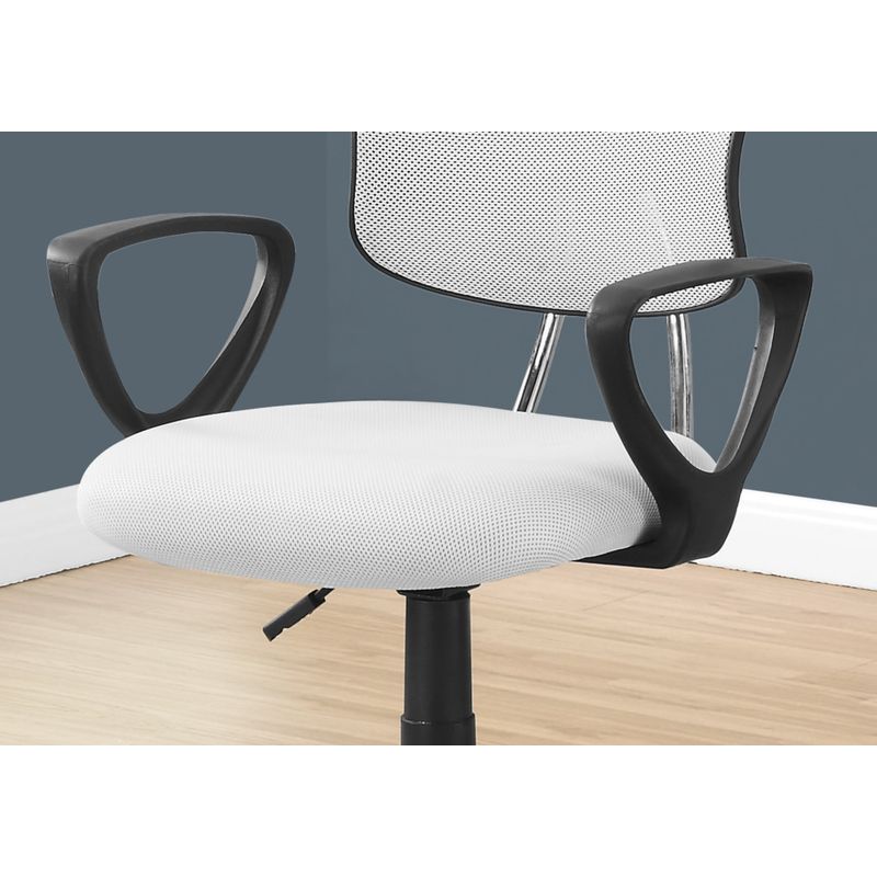 Office Chair/ Adjustable Height/ Swivel/ Ergonomic/ Armrests/ Computer Desk/ Work/ Juvenile/ Metal/ Mesh/ White/ Black/ Contemporary/ Modern