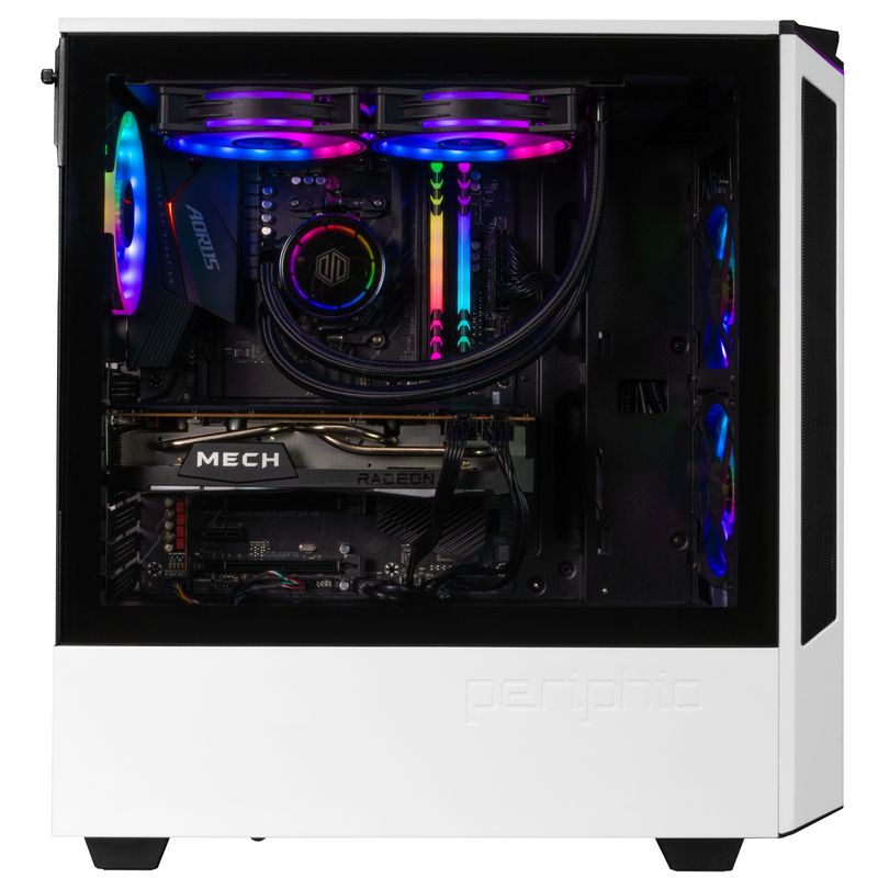 Periphio Nova Prebuilt Gaming PC - VR Ready, Liquid Cooled AMD Ryzen 5 5600X (4.6GHz Turbo), Radeon RX 6750 XT (12GB), 1TB M.2 NVMe SSD, 16G