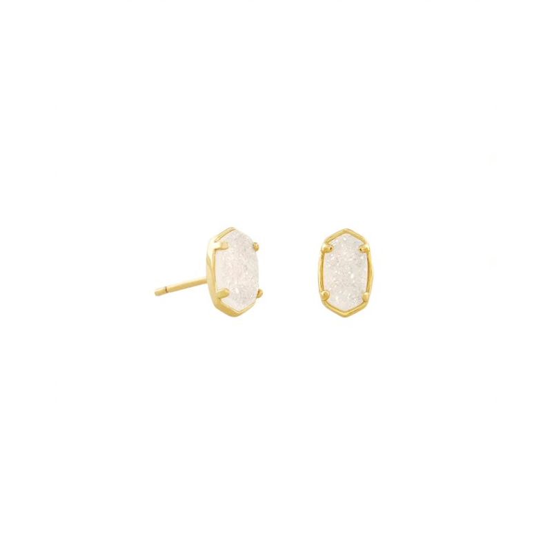 Kendra Scott Emilie Stud Earrings (Gold/Iridescent Drusy)