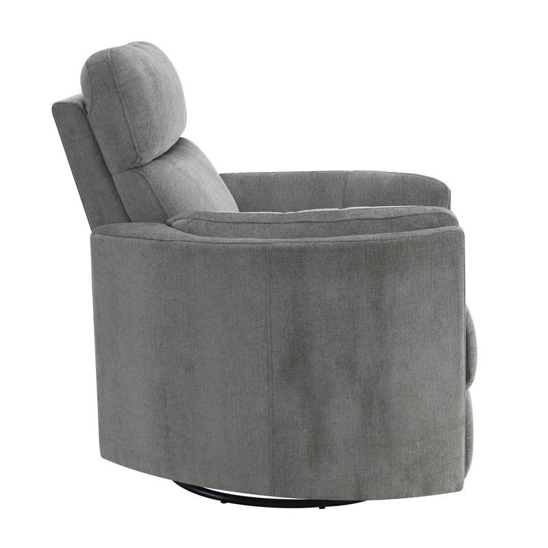 ACME Sagen Glider Recliner w/Swivel, Charcoal Chenille
