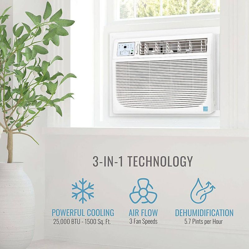 Keystone - 1500 Sq. Ft 25,000 BTU Window Air Conditioner - White