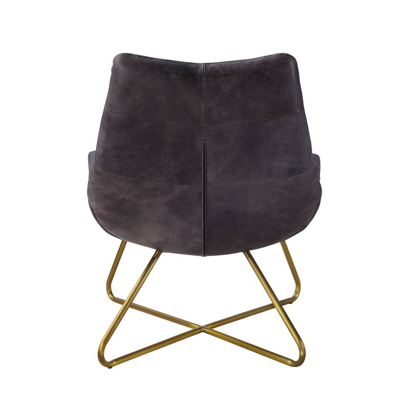 ACME Dhalsim Accent Chair, Antique Ebony Top Grain Leather