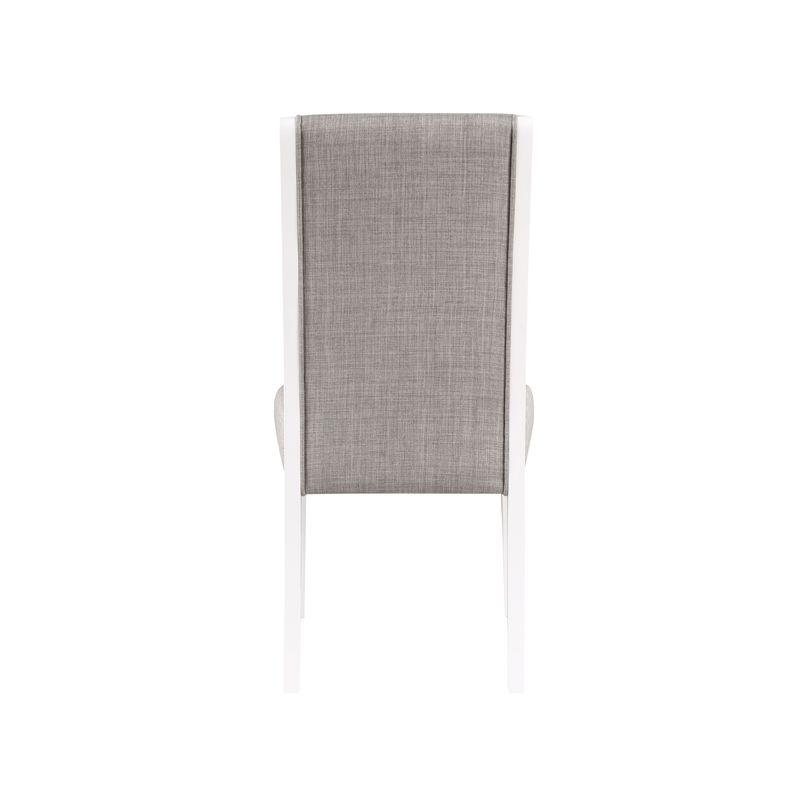 ACME Hollyn Side Chair (Set-2), Gray Linen & White Finish