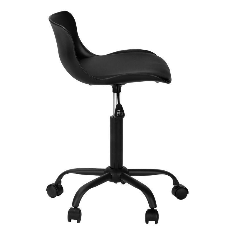 Office Chair/ Adjustable Height/ Swivel/ Ergonomic/ Computer Desk/ Work/ Juvenile/ Metal/ Pu Leather Look/ Black/ Contemporary/ Modern