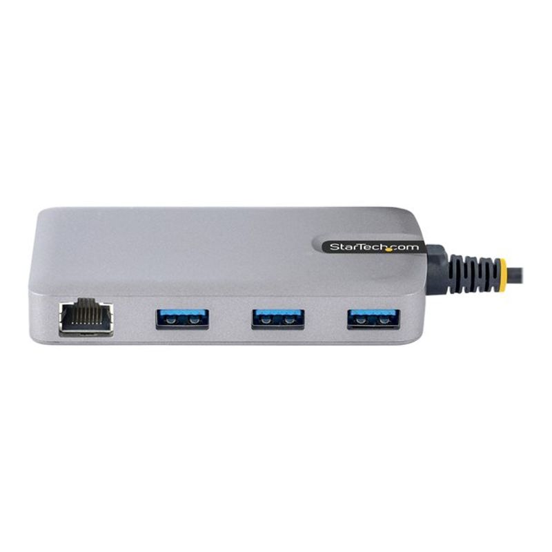 StarTech.com 3-Port USB-C Hub with Ethernet 3x USB-A Ports Gigabit Ethernet USB 3.0 5Gbps Bus-Powered USB Type-C Hub w/GbE and 1ft/30cm Long
