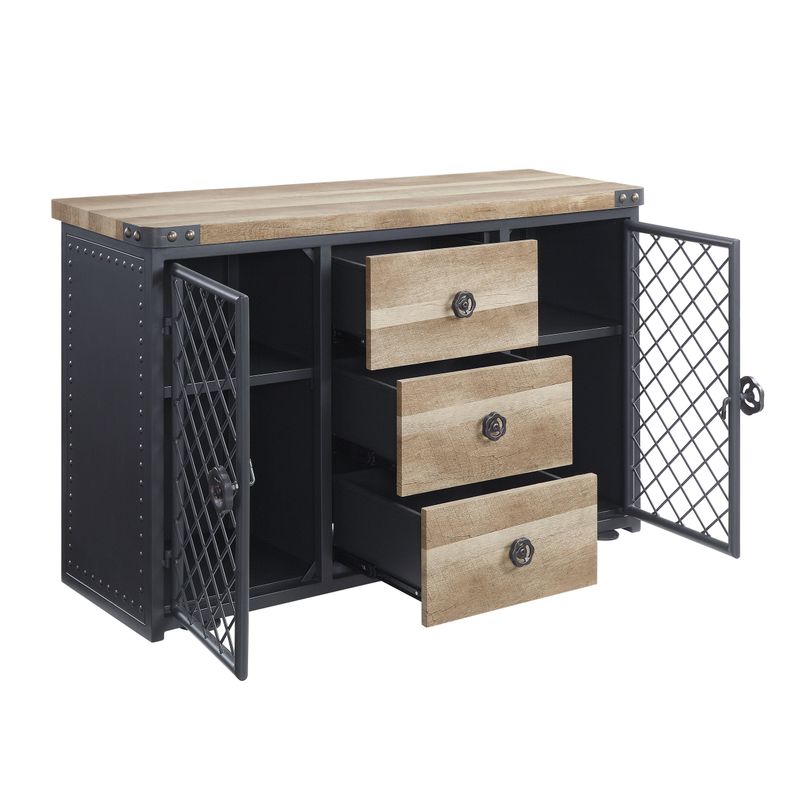 ACME Edina Server, Oak & Sandy Black Finish