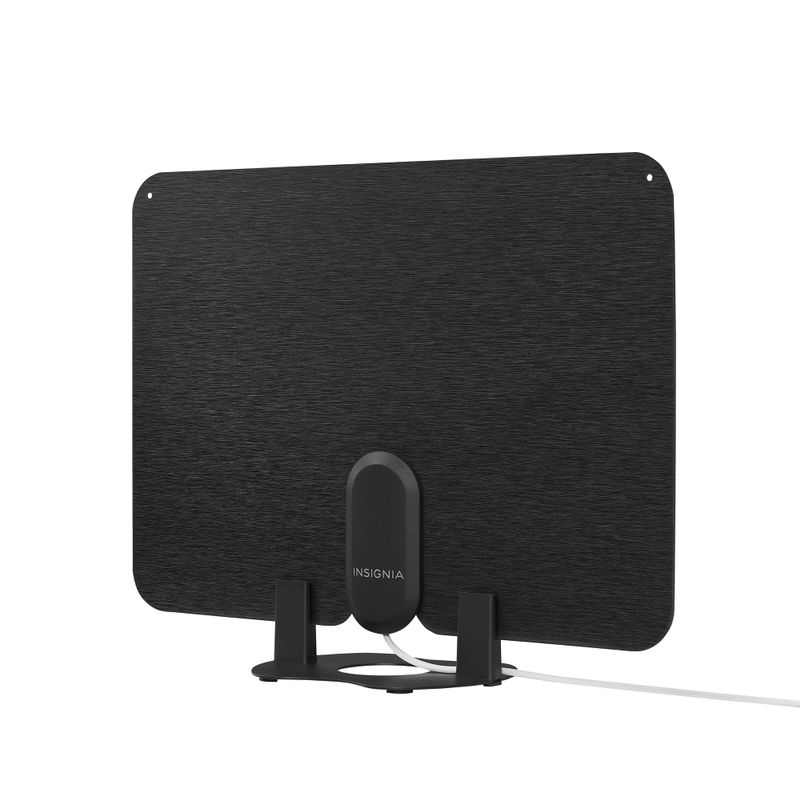 Insignia&trade; - Amplified Ultra-Thin Indoor HDTV Antenna with 60-Mile Range - Black/White