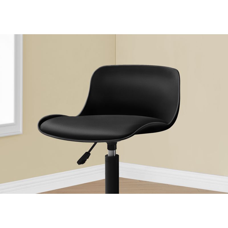 Office Chair/ Adjustable Height/ Swivel/ Ergonomic/ Computer Desk/ Work/ Juvenile/ Metal/ Pu Leather Look/ Black/ Contemporary/ Modern