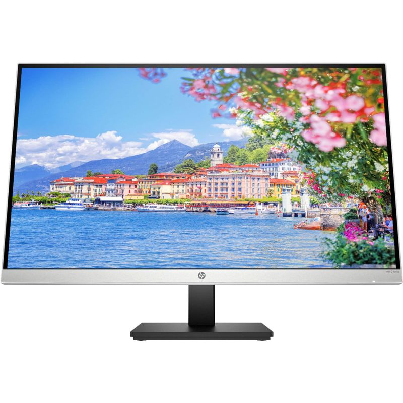 HP - 27" IPS LED QHD Monitor with Adjustable Height (HDMI, VGA) - Silver & Black