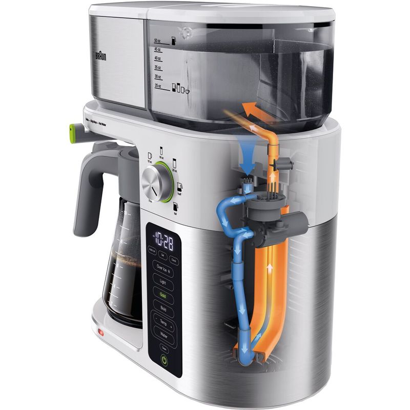 Braun - MultiServe 10-Cup SCA Certified Coffee Maker with Internal Water Spout and Glass Carafe in White