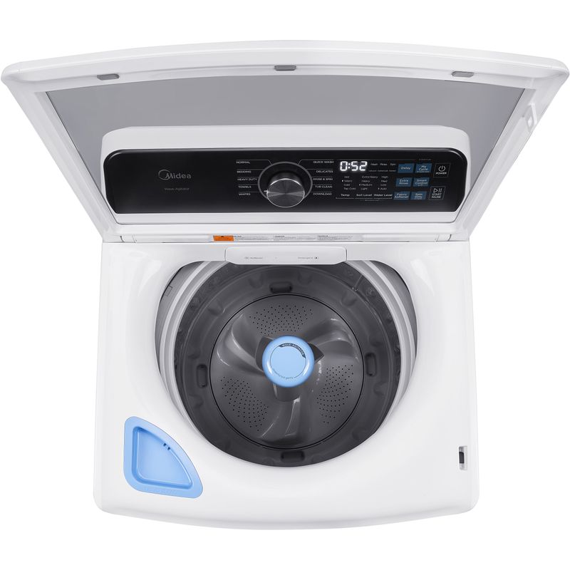 Midea - 4.4 CF Top Load Washer, Agitator, Stainless Tub in White