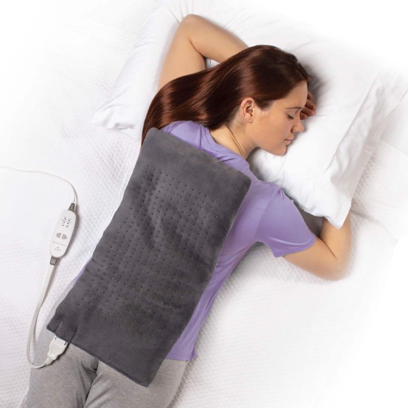 Calming Heat - Massaging Weighted Heating Pad - Grey